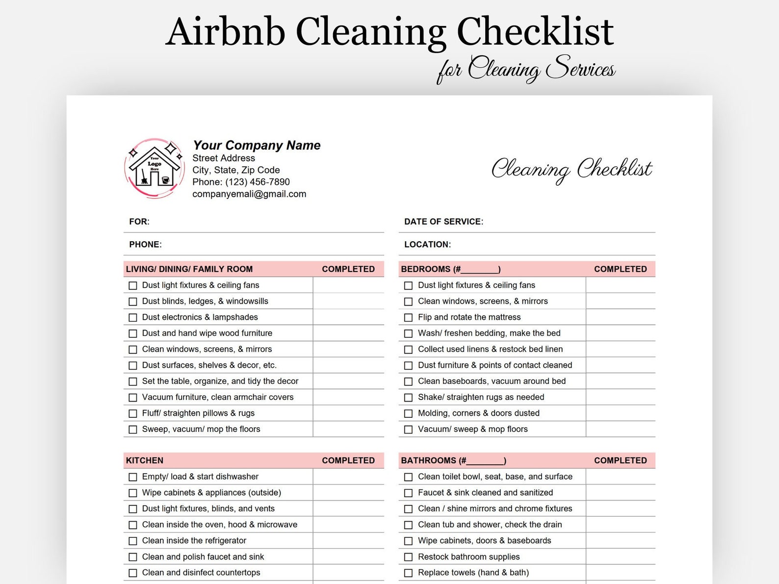 Airbnb Cleaning Checklist for Cleaning Service Professional Etsy Airbnb Cleaning Checklist for Cleaning Service Professional Etsy