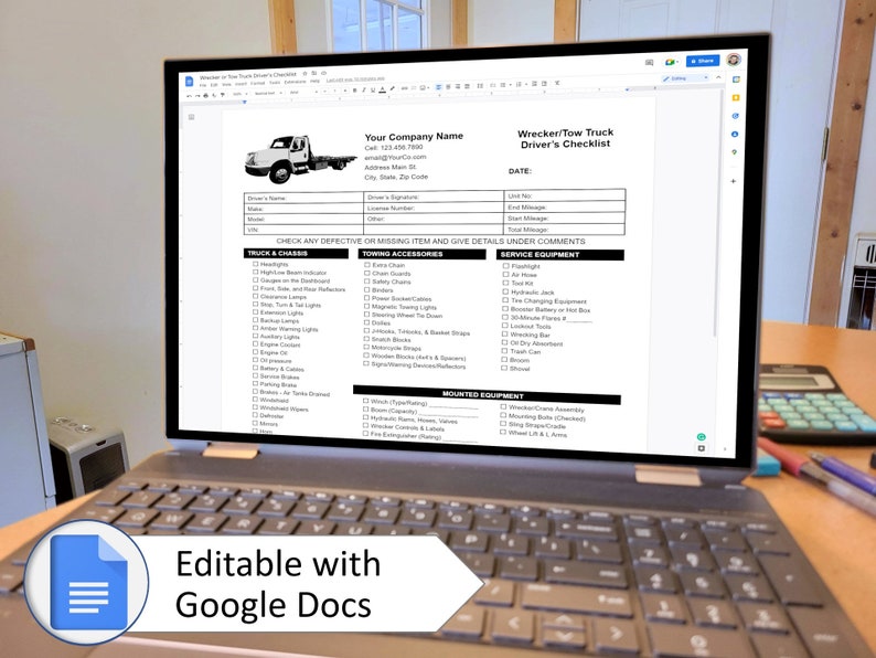 Tow Truck Checklist For Drivers Wrecker Towing Equipment Checklist Tow Truck Checklist For Drivers Wrecker Towing Equipment Checklist
