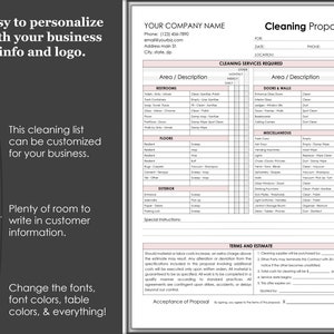 Cleaning Proposal, Editable Cleaning Service Estimate Template ...