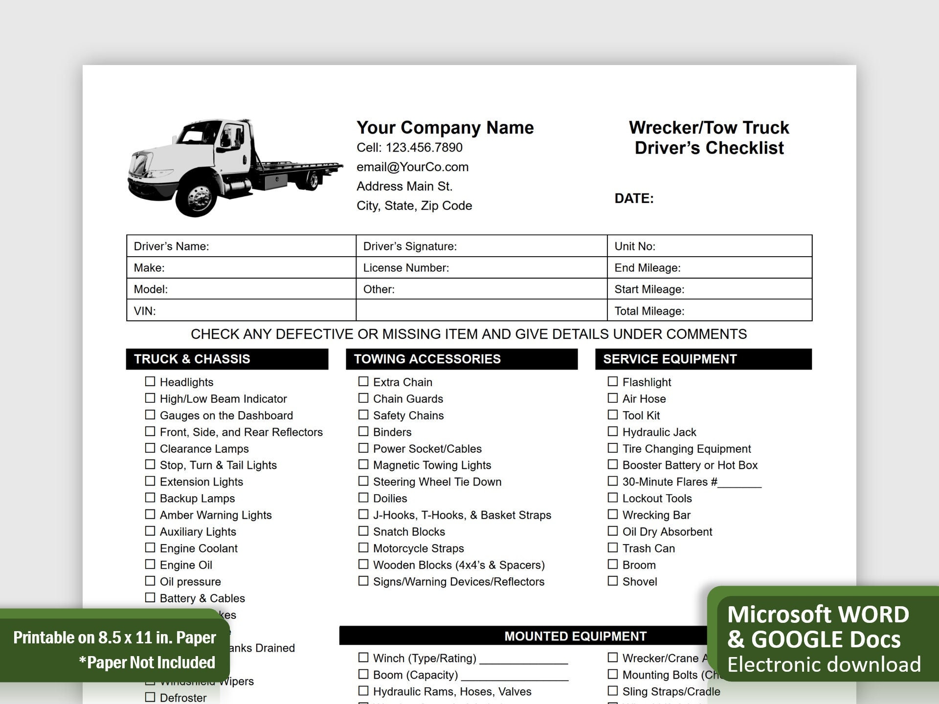 Complete Truck Driver Packing List