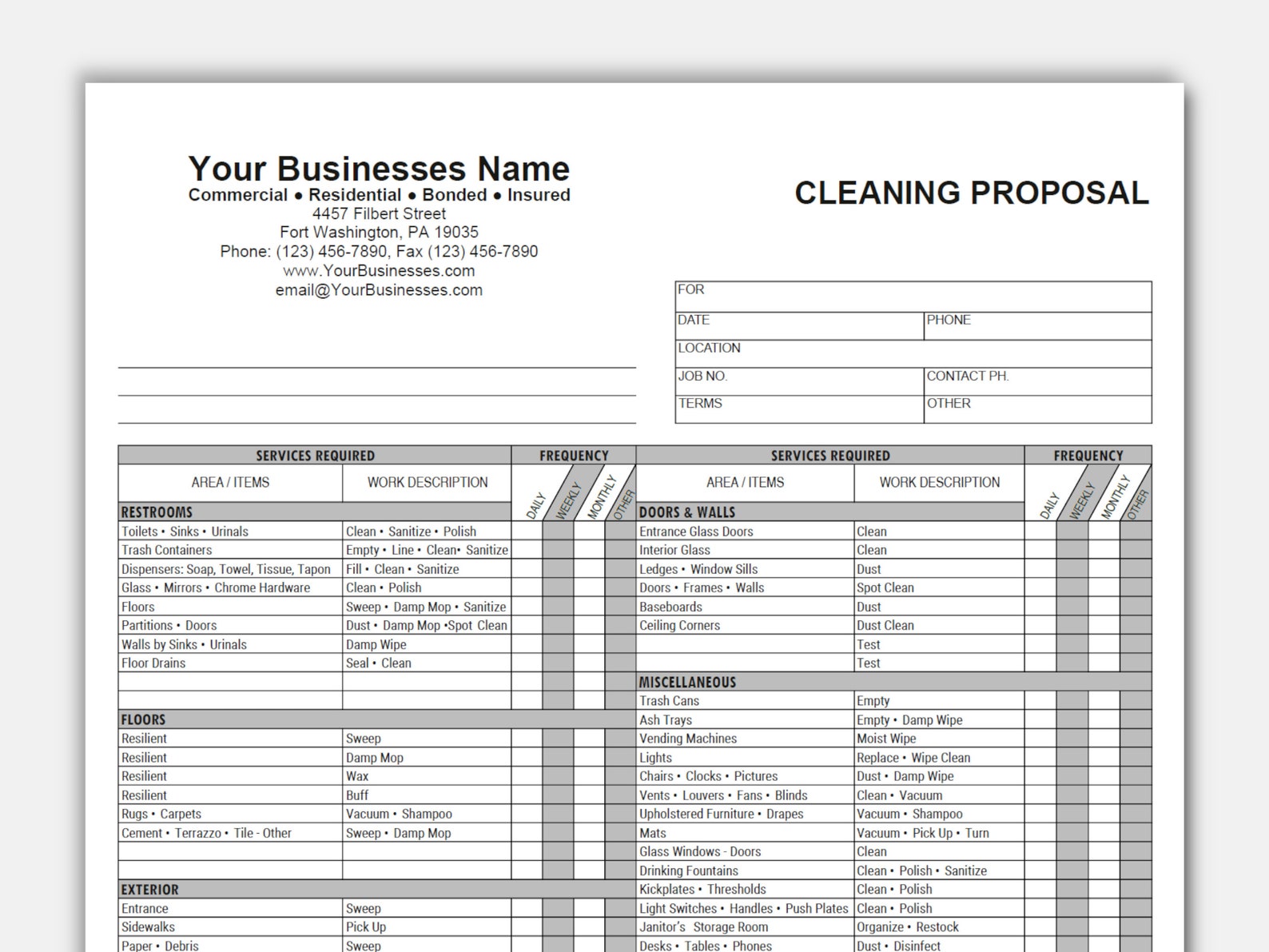 cleaning company business proposal pdf