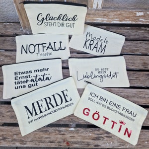 Kleine Tasche / Spruch / Geschenk/ beige