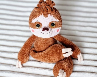 Crochet sloth pattern - Crochet sloth - Amigurumi sloth - Plush sloth pattern