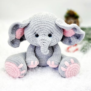 Crochet elephant pattern - Plush elephant pattern - Amigurumi elephant - Croche safari animals - Stuffed elephant pattern