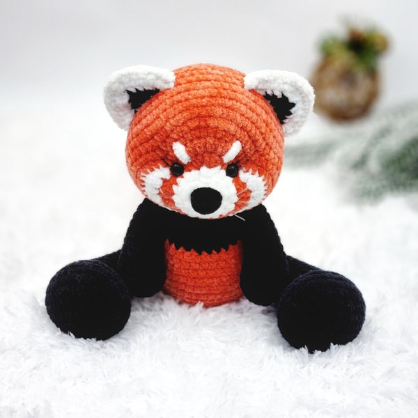 Crochet red panda pattern - Amigurumi red panda bear - Stuffed panda pattern - Red panda pattern - Amigurumi red panda