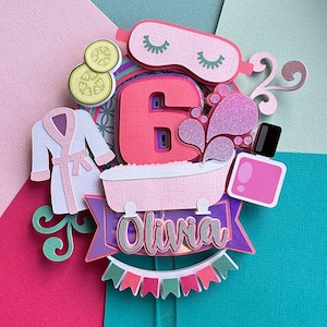 Pamper party cake topper, spa party cake topper, beauty party, girls cake topper, pamper party theme, spa theme, nail polish theme