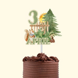 Personalised Forest Animal Cake Topper: Autumn Fox Party Decoration