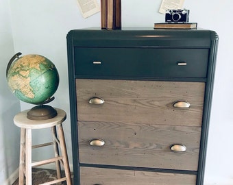 Waterfall dresser chest of drawers art deco **SOLD** Please do not purchase