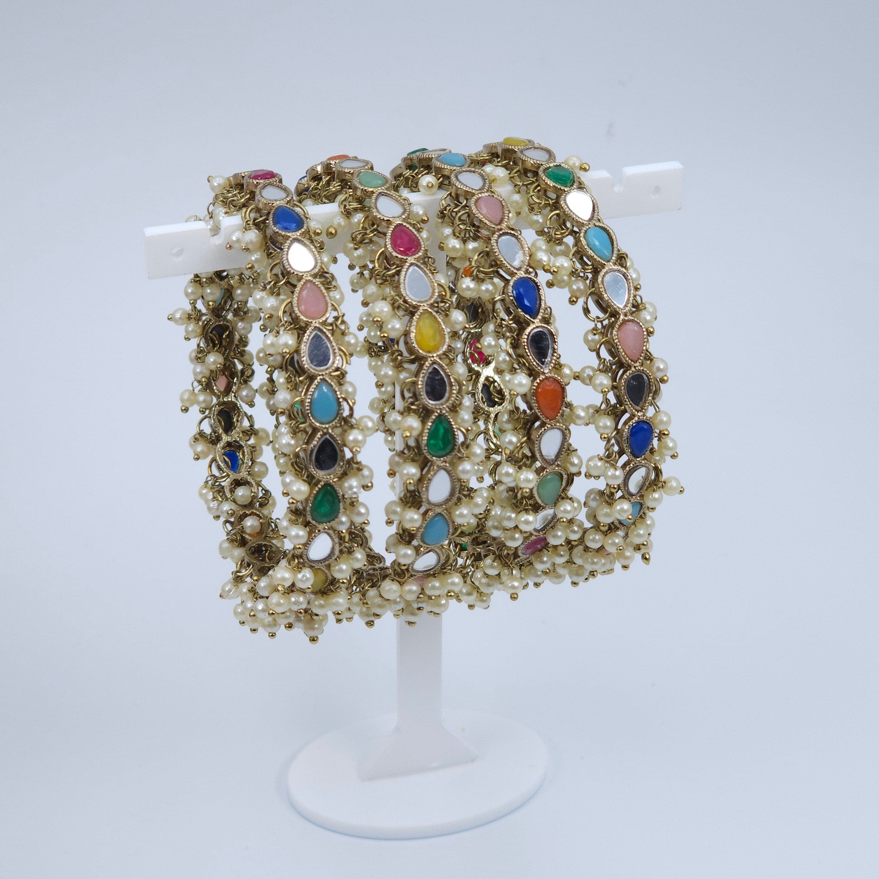 ミラーバングル4個セット - ゴールドマルチカラー - Etsy 日本