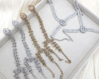 Polki Pearl Bridal Hathphool: Gold & Silver Hand Chain Bracelet