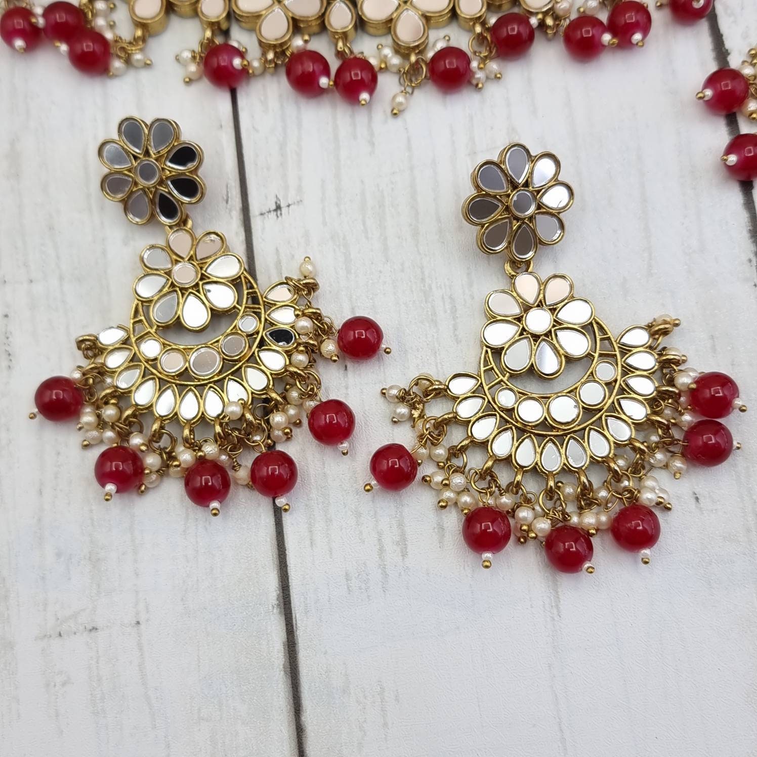 Mirror Work Jewelry Set Indian Jewelry Pakistani Jewelry Etsy