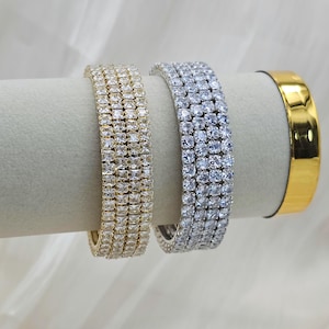 CZ Silver Bangle Set: Indian Bridal Jewelry, AD Bangles