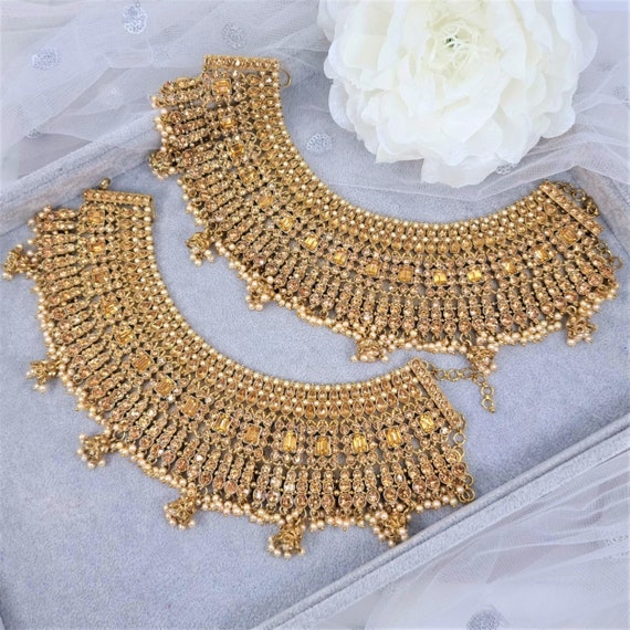 Heavy bridal anklets best sale