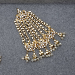 Kundan Bridal Jhoomar Passa : bijoux de mariage indiens