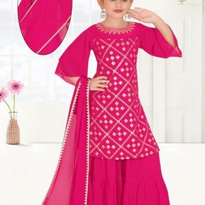 Girls Sharara Suit , Indian Wear , Kids Indian Outfit , Girls Wedding Dresses , Pakistani wedding Dresses , Eid outfit for Girls