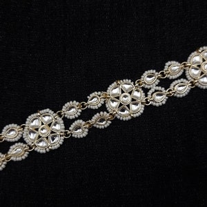 Kundansteen ingewikkelde lichtgewicht mathapatti, hoofdband, sheesh phool, damini, zendspoel, Indiase Pakistaanse sieraden