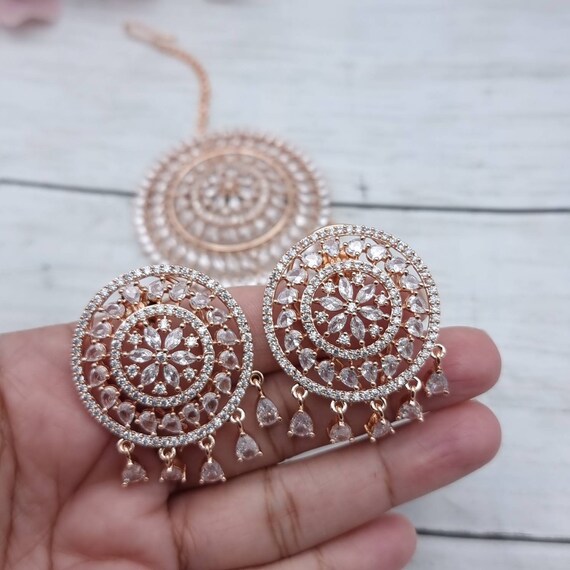 Earrings with cheap tikka