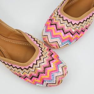 Handcrafted Sequin Jutti Shoes: Pakistani Indian Khusa Sandal
