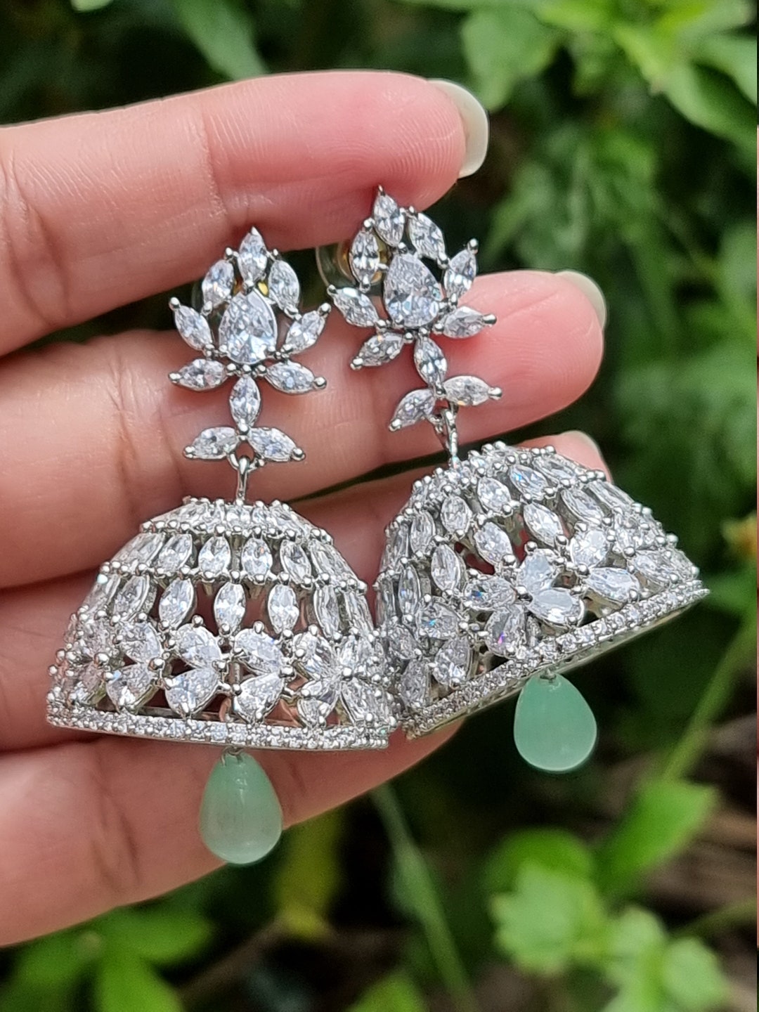 American Diamond Earrings for Women for Engagement and Wedding Wear  freeshipping - Vijay & Sons