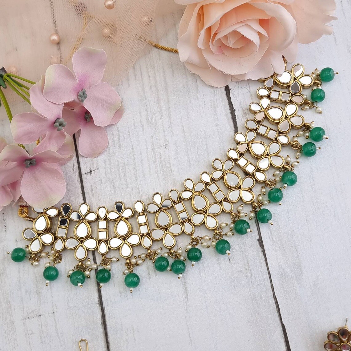 Mirror Work Jewelry Set Indian Jewelry Pakistani Jewelry Etsy