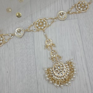 Beautiful Kundan Stone dentie intricate Lightweight Mathapatti, Headband, Sheesh Phool, Damini, Headpiece, Indian Pakistani Jewellery