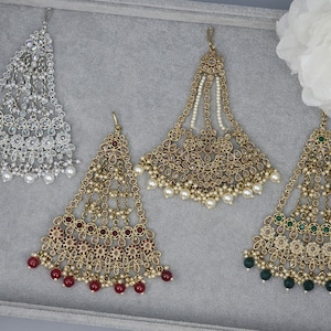 Antique Polki Bridal Passa: Indian Jhumar Hair Jewelry