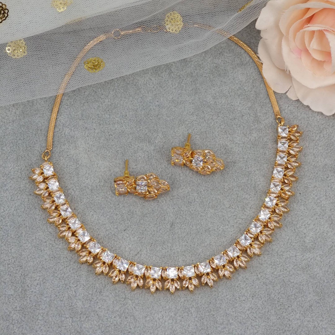 18Kt Gold Plated With Cz Layered Necklace For Women main image 0