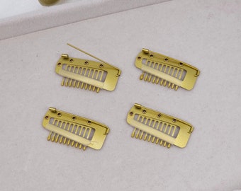 Dupatta Clip with Safety Pins: Metal Snap Hair Clips Wig Clip Hijab Clip Shawl Pin Scarf Pin, Chunni Secure Pin (Pack of 4)