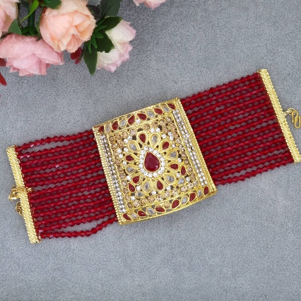 Antique gold Polki Bridal Baahi,Kalai, Wrist Jewellery, Bracelet, Indian Pakistani Jewellery, Indian Jewelry, Asian Jewelry, Bangles