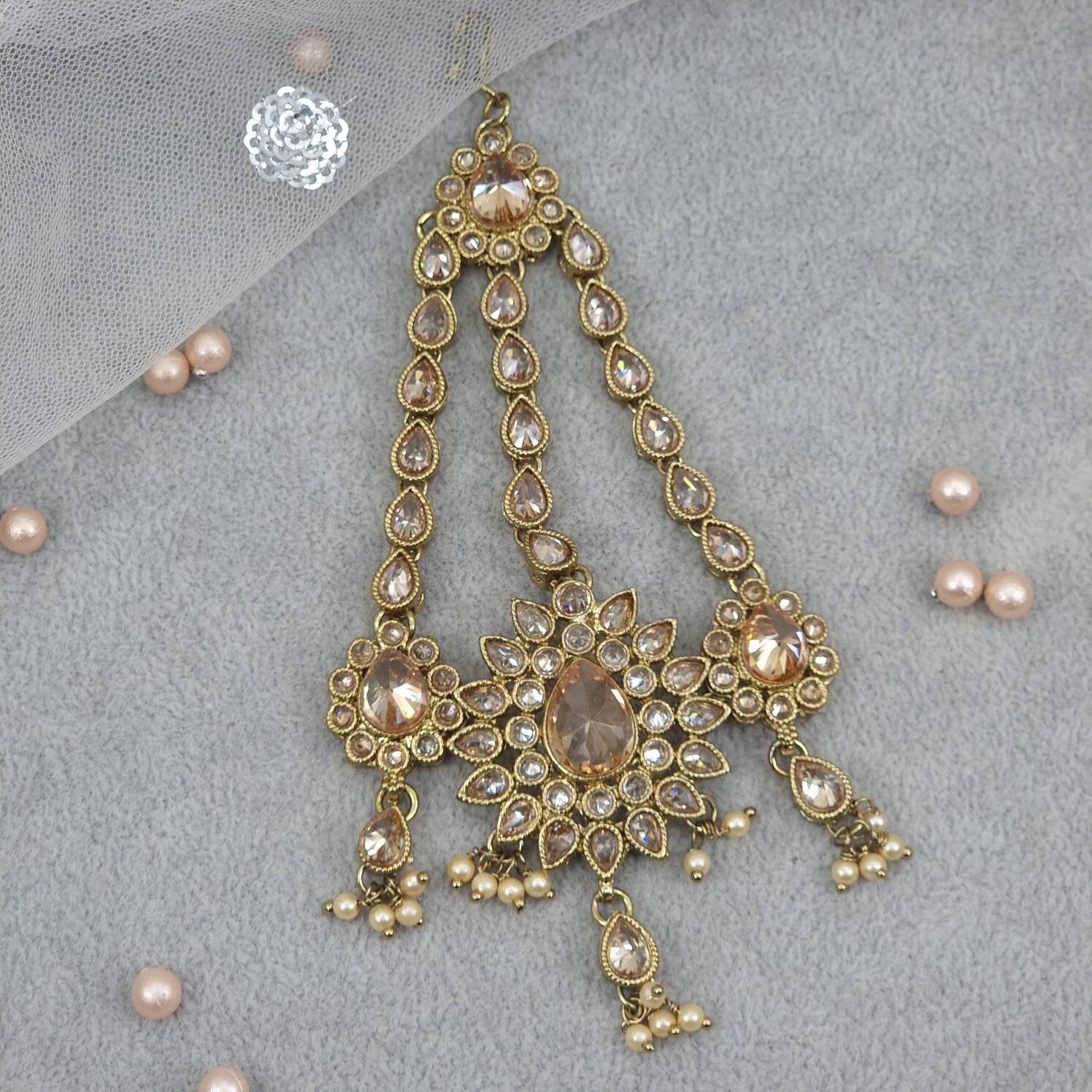 Antique Gold Champagne Stone Hair Jhoomar Passa Hair - Etsy UK Antique Gold Champagne Stone Hair Jhoomar Passa Hair - Etsy UK