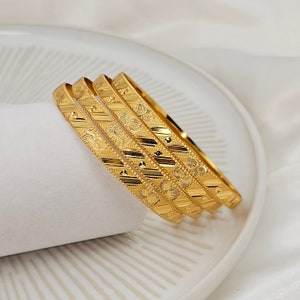 Amrapali Floral Gold Plated Bangles: Indian Wedding Jewelry Set