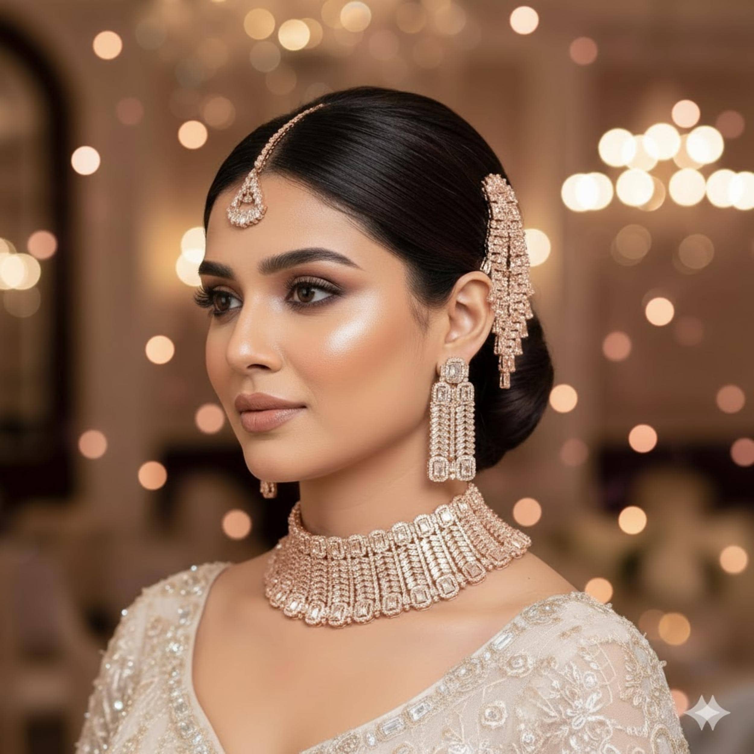 Cubic Zirconia Bridal Choker Set