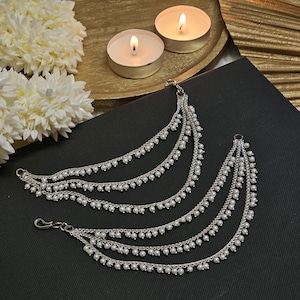 Pearl Earring Chains: Indian Bridal Jewelry