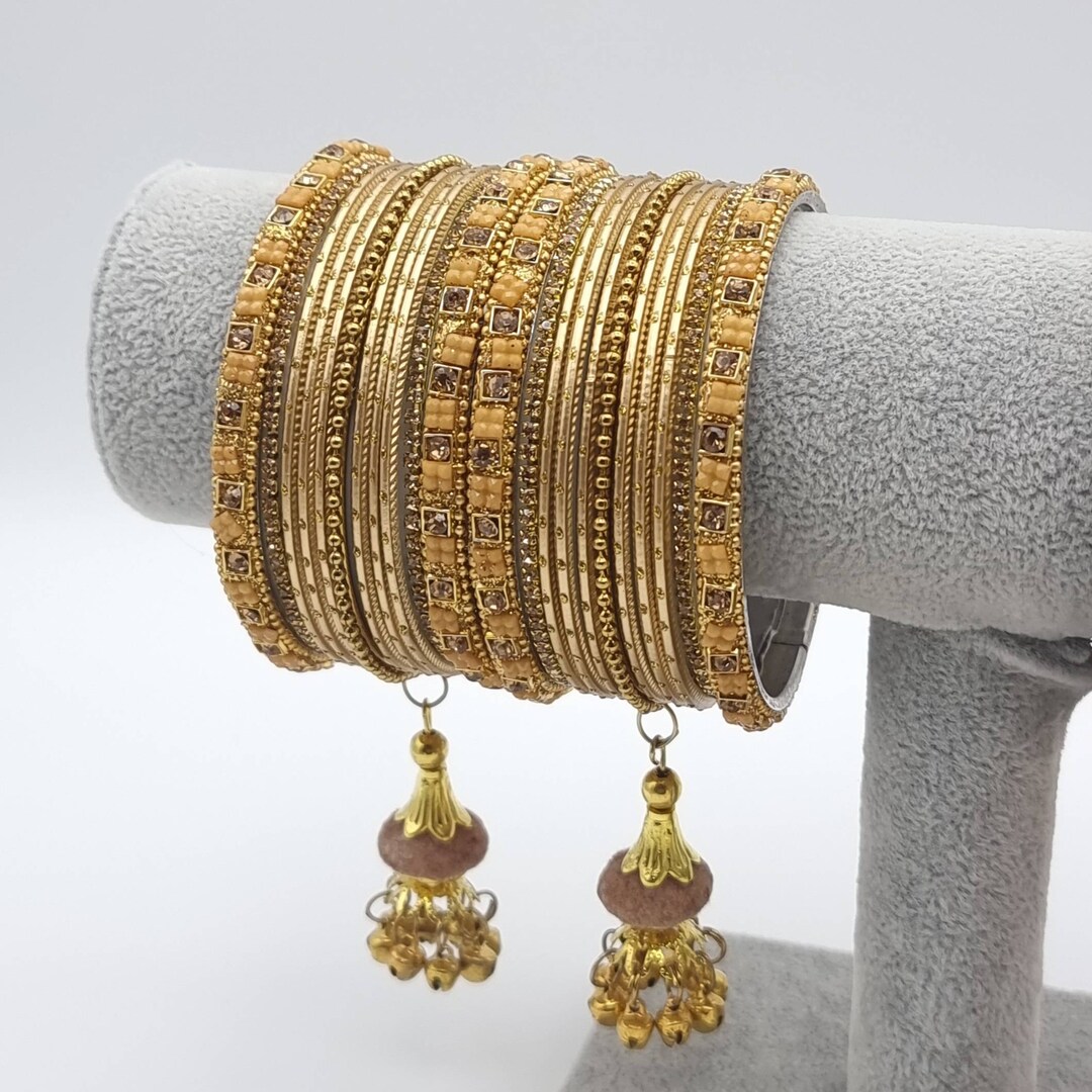 2.10 Size Pack of 22 Crome Metal and Antique Gold Indian Asian
