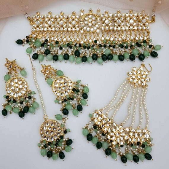 Buy Blue Choker Necklace Pakistani Jewelry Indian Jewelry Bridal Jewelry  Mehendi Jewelry Bridesmaid Jewelry Wedding Jewelry Set Online in India -  Etsy