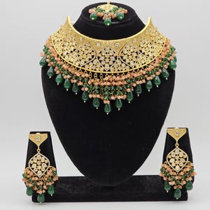 Green Kundan Choker Set: Indian Bridal Jewelry