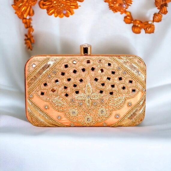 Beautiful designer women gift bridal bag Brass Metal Clutch Sling Bag –  Ethnic arts of india