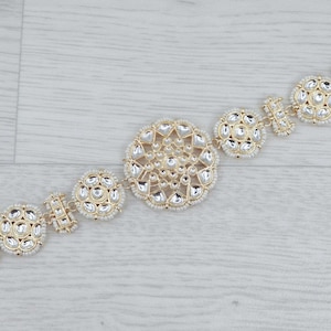 White Kundan Mnahil Headband