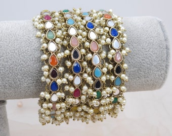 ミラーバングル4個セット - ゴールドマルチカラー - Etsy 日本