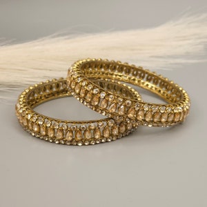 Antike Gold Polki Diamant Armreifen: Indischer CZ Schmuck