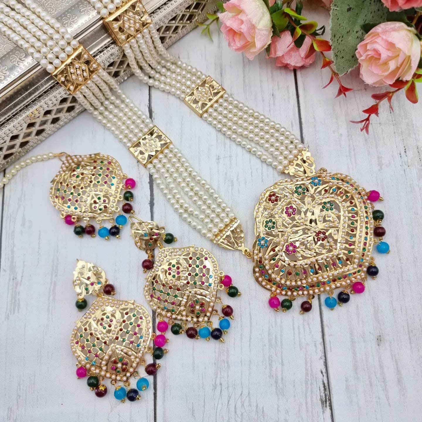 Long 2024 jadau necklace