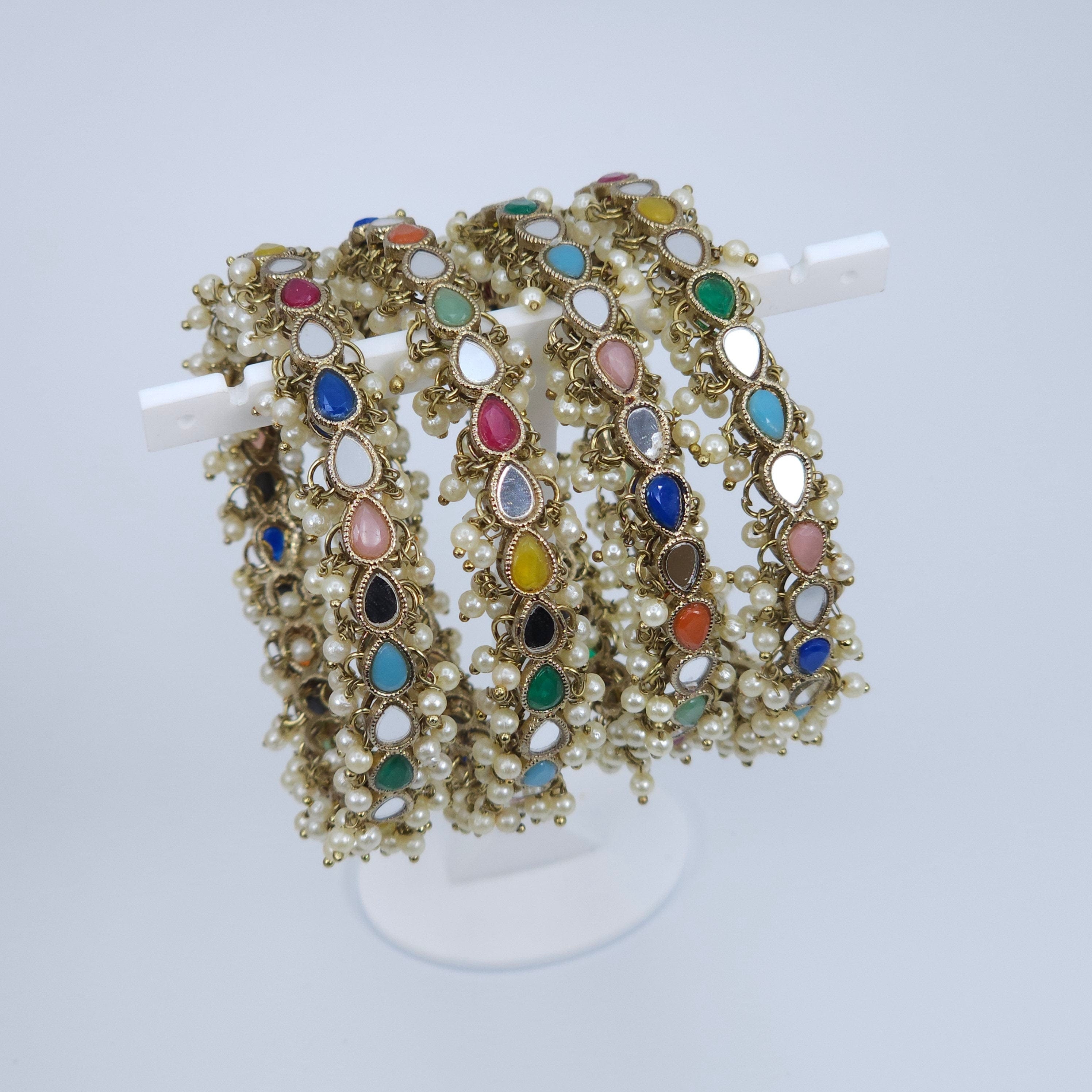 ミラーバングル4個セット - ゴールドマルチカラー - Etsy 日本