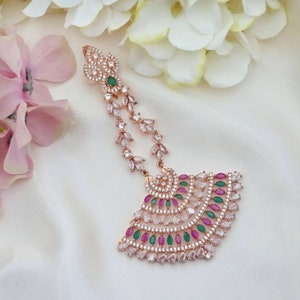 CZ Bridal Passa Jhumar: Indian Hair Jewelry