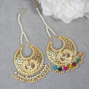 Gold Plated Punjabi Jadau Maang Tikka