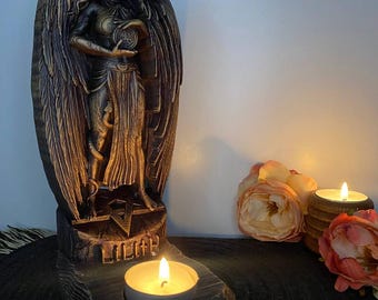 Lilith Statue Altar Candle Holder: Handcrafted Dark Feminine Decor