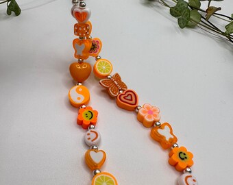 Orange Phone Charm / Cute Y2K Phone Charm