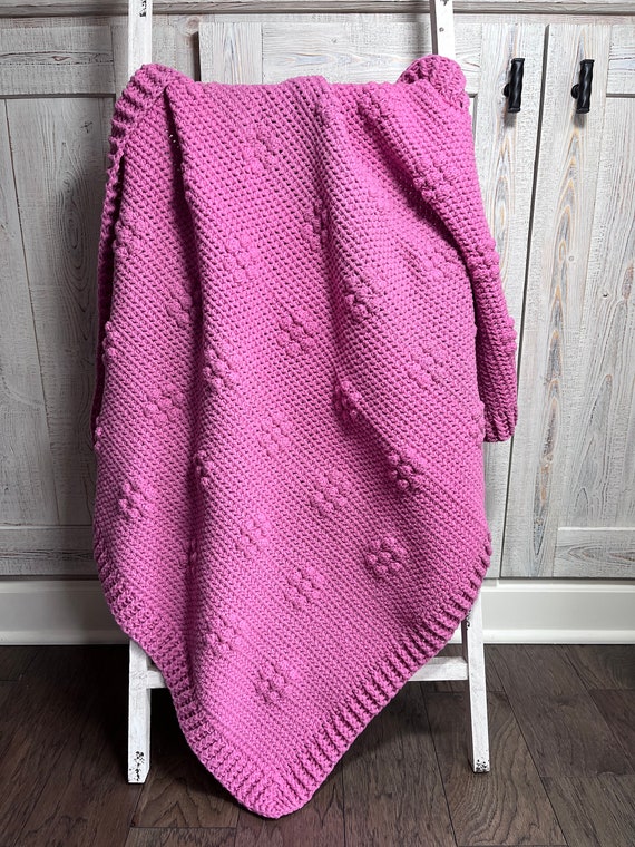 Dark Pink Puff Blanket Etsy