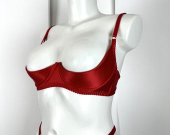 Satin Shelf Bra, Open Cupless Lingerie, Plus Size Corset