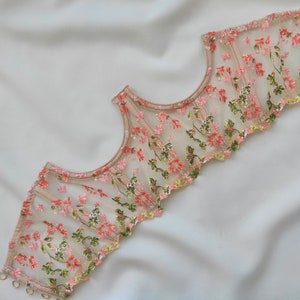 Cupless corset, Underbust corset with embroidered flowers, Floral corset, Embroidered corset, Beige corset