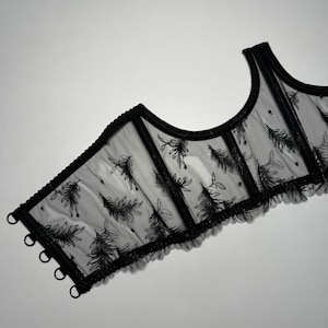 Black corset, Сorset belt, Cupless corset, Underbust corset, Corset top